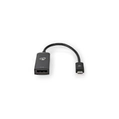 Adaptateur USB | USB 3.2 Gen 1 | USB Type-C™ Mâle | DisplayPort femelle | 0.20 m | Rond | Plaqué nickel | PVC | Noir | Sac en pl