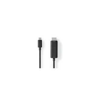 Adaptateur USB | USB 3.2 Gen 1 | USB Type-C™ Mâle | HDMI™ Connecteur | 1.00 m | Rond | Plaqué nickel | PVC | Noir | Boite avec F