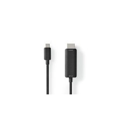 Adaptateur USB | USB 3.2 Gen 1 | USB Type-C™ Mâle | HDMI™ Connecteur | 1.00 m | Rond | Plaqué nickel | PVC | Noir | Boite avec F