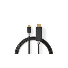 Adaptateur USB | USB 3.2 Gen 1 | USB Type-C™ Mâle | HDMI™ Connecteur | 1.00 m | Rond | Plaqué or | PVC | Anthracite | Boite avec