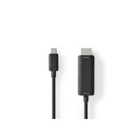 Adaptateur USB | USB 3.2 Gen 1 | USB Type-C™ Mâle | HDMI™ Connecteur | 2.00 m | Rond | Plaqué nickel | PVC | Noir | Sac en plast