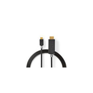 Adaptateur USB | USB 3.2 Gen 1 | USB Type-C™ Mâle | HDMI™ Connecteur | 2.00 m | Rond | Plaqué or | PVC | Anthracite | Boite avec