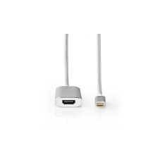 Adaptateur USB | USB 3.2 Gen 1 | USB Type-C™ Mâle | HDMI™ Femelle | 2.00 m | Rond | Plaqué or | Nylon / Tressé | Argent | Sachet