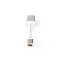 Adaptateur USB | USB 3.2 Gen 1 | USB Type-C™ Mâle | RJ45 Femelle | Plaqué or | 0.20 m | Rond | Nylon / Tressé | Argent | Sachet 