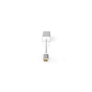 Adaptateur USB | USB 3.2 Gen 1 | USB Type-C™ Mâle | RJ45 Femelle | Plaqué or | 0.20 m | Rond | Nylon / Tressé | Argent | Sachet 