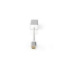 Adaptateur USB | USB 3.2 Gen 1 | USB Type-C™ Mâle | RJ45 Femelle | Plaqué or | 0.20 m | Rond | Nylon / Tressé | Argent | Sachet 