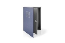 Coffre-Fort | Livre Coffre-Fort | Serrure à clé | Intérieur | Grand | Volume intérieur: 2.8 l | 2 clefs | Argent / Bleu