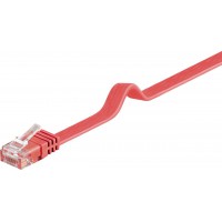 CAT 6 Câble de liaison plat, U/UTP, Rouge 1 m