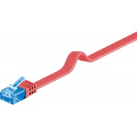 CAT 6A Câble de liaison plat, U/UTP, Rouge 5 m