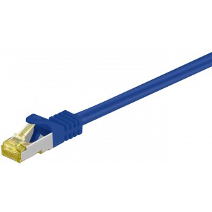 RJ45 Câble de liaison,CAT 6A S/FTP (PiMF) 500 MHz, avec CAT 7 câble brut, Bleu 2 m