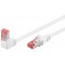 CAT 6 câble de liaison 1x 90° coudé, S/FTP (PiMF), Blanc 0.5 m