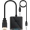 HDMI™ vers adaptateur VGA, nickelé noir