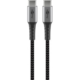 USB-C ™ pour USB-C ™ câble textile avec des bouchons métalliques (Space gris / argent) 1 m 1 m