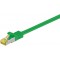 RJ45 Câble de liaison,CAT 6A S/FTP (PiMF) 500 MHz, avec CAT 7 câble brut, Vert 7.5 m