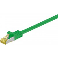 RJ45 Câble de liaison,CAT 6A S/FTP (PiMF) 500 MHz, avec CAT 7 câble brut, Vert 7.5 m