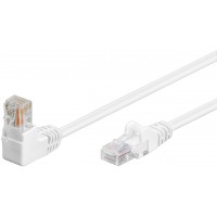 CAT 5e câble de liaison 1x 90° coudé, U/UTP, Blanc 5 m