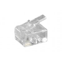 Lot de 10 - Connecteur Western RJ11 pour câble plat 4 pôles Prise RJ11/RJ14 (6P4C)