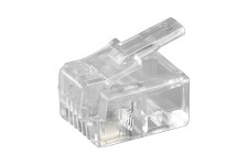 Lot de 10 - Connecteur Western RJ11 pour câble plat 4 pôles Prise RJ11/RJ14 (6P4C)