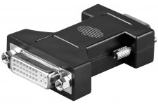 Adaptateur DVI/VGA analogique, nickelé Prise femelle DVI-I Dual-Link (24+5 broches)