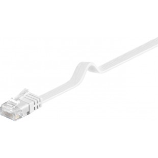 CAT 5e Câble de liaison plat, U/UTP, Blanc 20 m