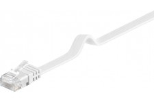 CAT 5e Câble de liaison plat, U/UTP, Blanc 20 m