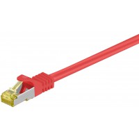 RJ45 Câble de liaison,CAT 6A S/FTP (PiMF) 500 MHz, avec CAT 7 câble brut, Rouge 5 m