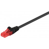 CAT 6 câble de liaison, U/UTP, Noir 0.25 m