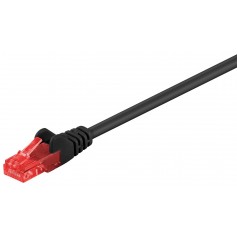 CAT 6 câble de liaison, U/UTP, Noir 0.25 m
