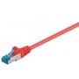 CAT 6A Câble de liaison, S/FTP (PiMF), Rouge 15 m