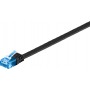 CAT 6A Câble de liaison plat, U/UTP, Noir 1 m