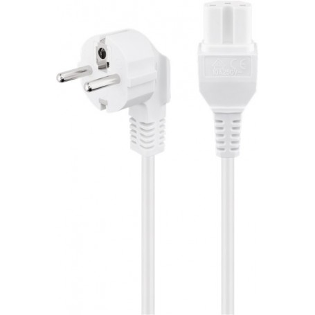 Cordon-connecteur pour appareils chauds 2 m, Blanc blanc