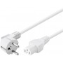 Cordon-connecteur pour appareils chauds 2 m, Blanc blanc