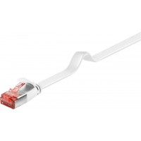 CAT 6 Câble de liaison plat, U/FTP, Blanc 0.25 m