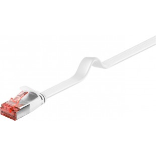 CAT 6 Câble de liaison plat, U/FTP, Blanc 0.25 m