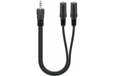 Câble adaptateur audio Y 3,5 mm  1 x mâle 2 x femelle stéréo 0.2 m