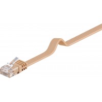 CAT 6 Câble de liaison plat, U/UTP, Marron clair 1 m