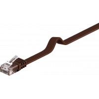 CAT 6 Câble de liaison plat, U/UTP, Marron foncé 15 m