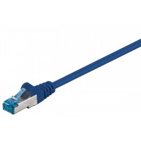CAT 6A Câble de liaison, S/FTP (PiMF), Bleu 15 m