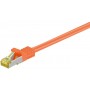 RJ45 Câble de liaison,CAT 6A S/FTP (PiMF) 500 MHz, avec CAT 7 câble brut, Orange 1 m