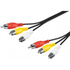 Câble de connexion audio-vidéo composite  3 x Cinch 1.5 m