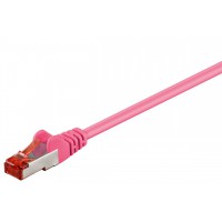CAT 6 câble de liaison, S/FTP (PiMF), Magenta 0.15 m