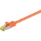 RJ45 Câble de liaison,CAT 6A S/FTP (PiMF) 500 MHz, avec CAT 7 câble brut, Orange 0.5 m