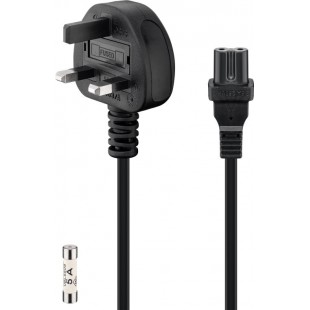 Cordon d’alimentation Grande-Bretagne 1,5 m, Noir 1.5 m