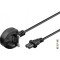 Cordon d’alimentation Grande-Bretagne 1,5 m, Noir 1.5 m