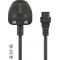 Cordon d’alimentation Grande-Bretagne 1,5 m, Noir 1.5 m