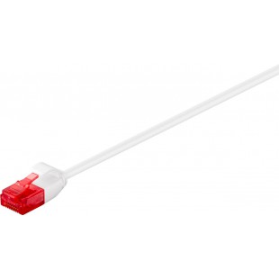 CAT 6 câble de liaison fin, U/UTP, Blanc 1 m