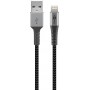 Lightning au câble USB-A câble textile avec des bouchons métalliques (Space gris / argent) 2 m 2 m