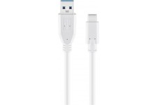 Câble USB-C™ vers USB A 3.0, blanc 0.5 m
