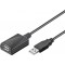 Rallonge active USB 2.0, Or, Noir 5 m