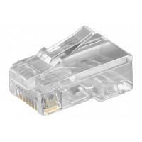 Lot de 10 - Connecteur Western RJ45 pour câble plat 8 pôles Prise RJ45 (8P8C)